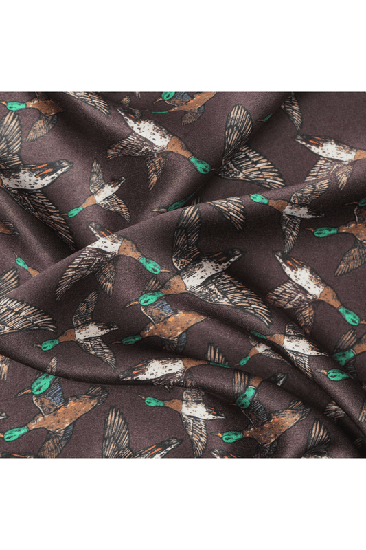 Flying Ducks Brown Pocket Square