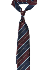 Horsebit Navy And Maroon Striped Tie Set