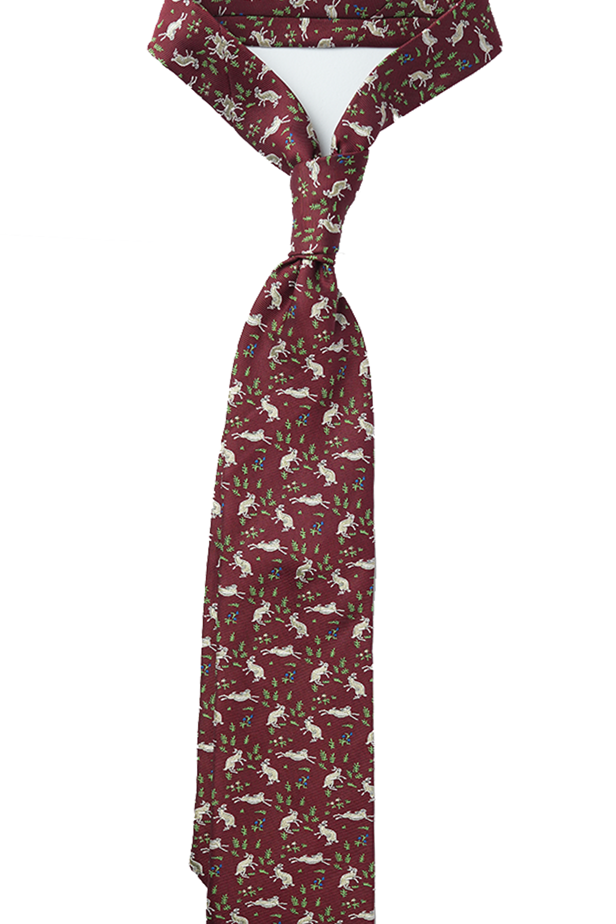 Jumping Hare Burgundy Tie Set