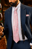 Pink Paisley Cashmere Tie Set