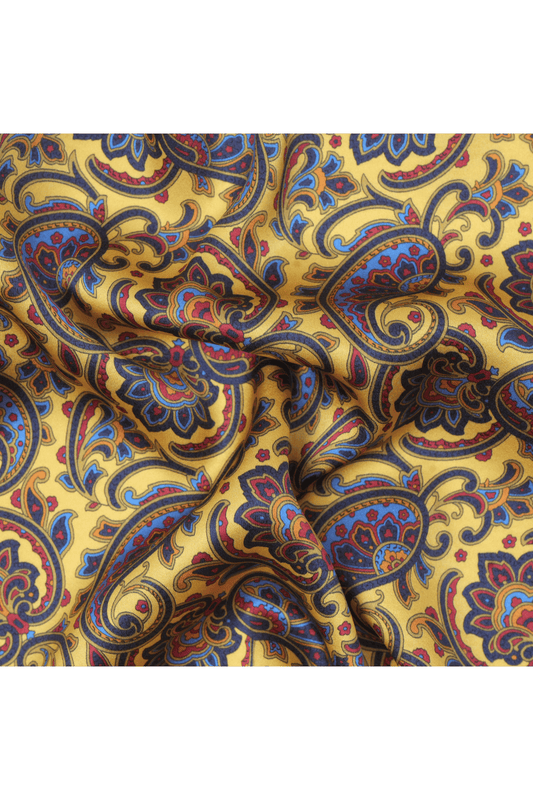 Amber Paisley Pocket Square