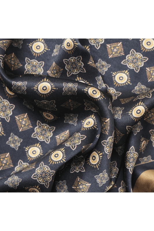 Black Medallion Pocket Square