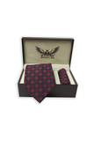 Maroon Navy Chess Cashmere Tie Set