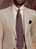 Maroon Medallion Tie Set