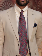 Maroon Medallion Tie Set