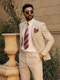 BH Peach And Maroon Striped Tie Set