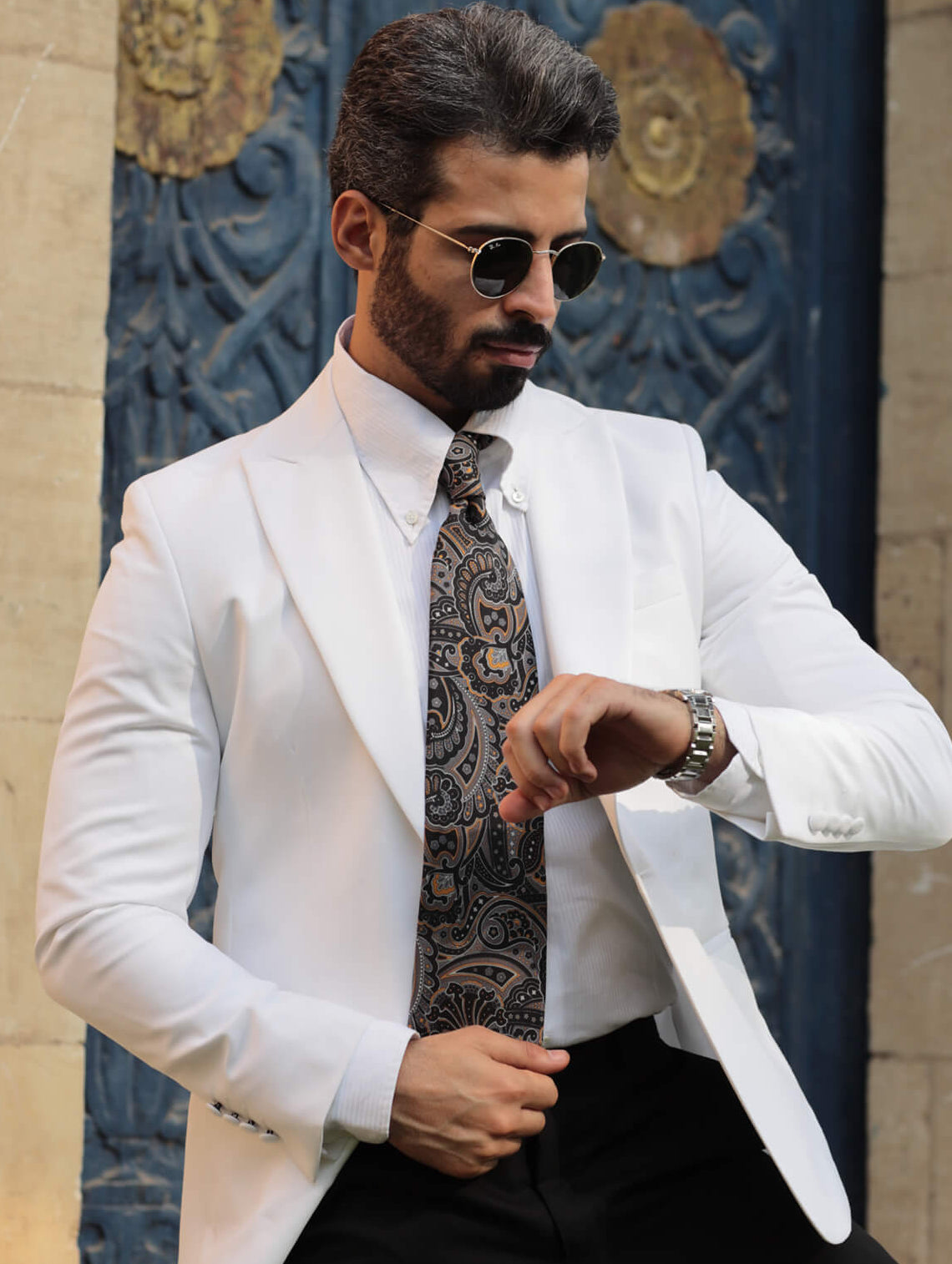 Black Paisley Silk Tie Set