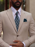 Dark Teal Geometric Tie Set