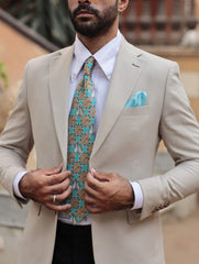 Aqua Cockatoos Silk Tie Set