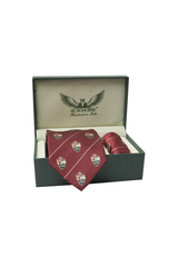 BH Maroon Striped Tie Set