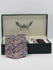 Multicoloured Paisley Silk Tie Set