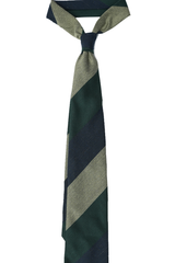 Green Navy Block Striped Cashmere Tie Set