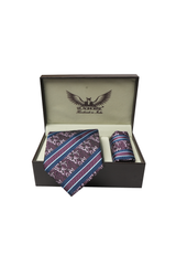 Wine Striped Tie Set