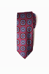 Crimson Pink Mandala Silk Tie Set