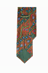 Mud Olive Striped Silk Tie Set