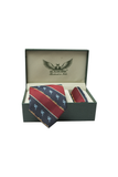 Maroon Flamingo Striped Tie Set