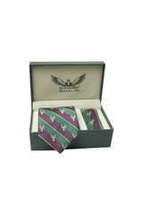 Antlered Green And Purple Tie Set