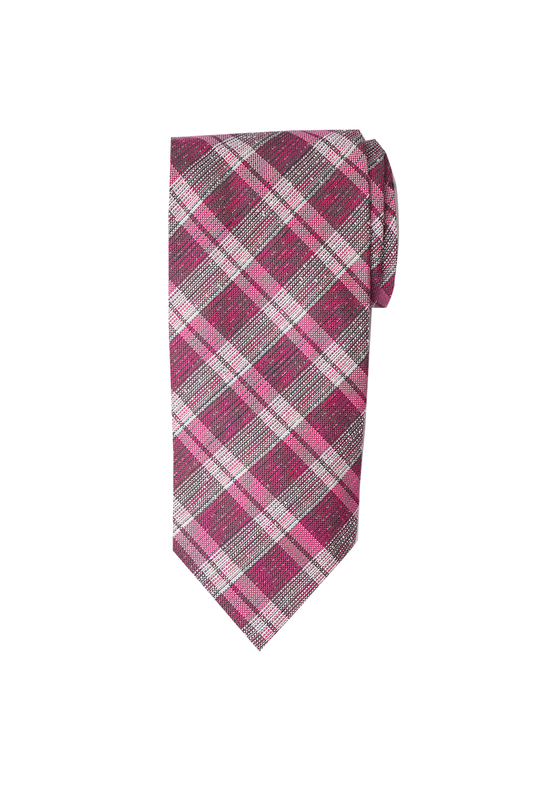 Pink Checkered Cashmere Tie Set