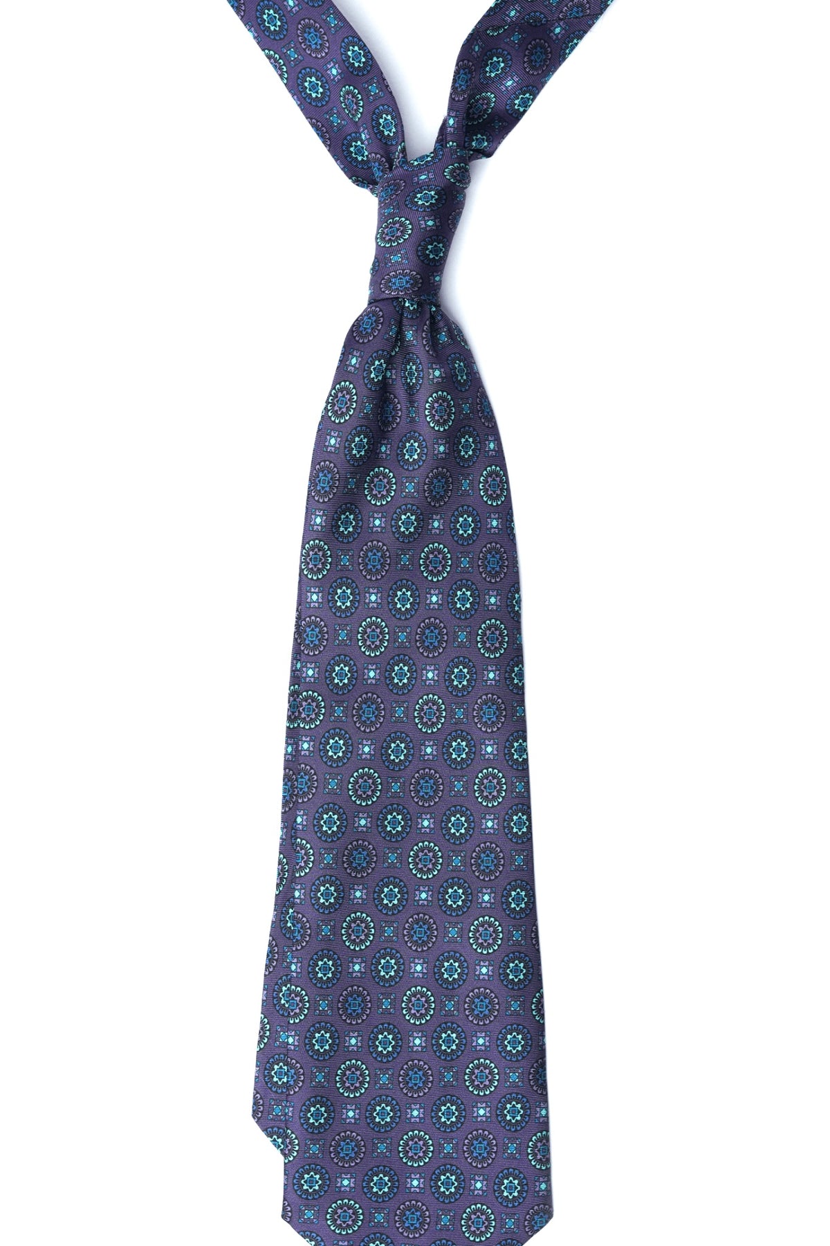 Aubergine Medallion Silk Tie Set