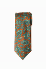 Rust Paisley Silk Tie Set