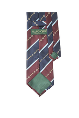 Horsebit Navy And Maroon Striped Tie Set