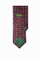 Wine Floral Geometric Silk Tie Set