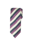 Navy Cream Club Stripe Cashmere Tie Set