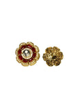 Artisan Burgundy Petal Button Set ( Set 7 big and 6 small )