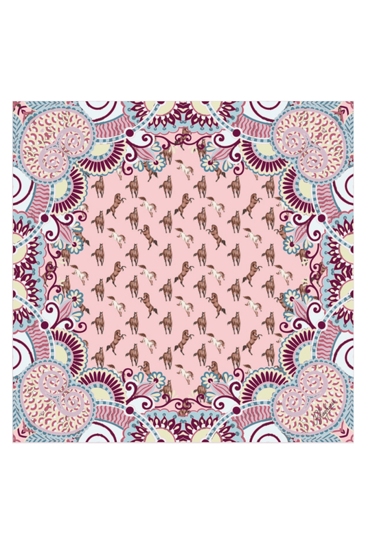 Soft Pink Equestrian Pocket Square