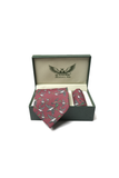 Flying Ducks Maroon Twill Tie Set