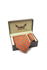 Rust Mandala Silk Tie Set