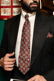 Vintage Mandala Burgundy Tie Set