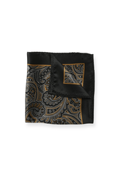 Black Paisley Pocket Square