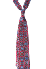 Crimson Pink Mandala Silk Tie Set