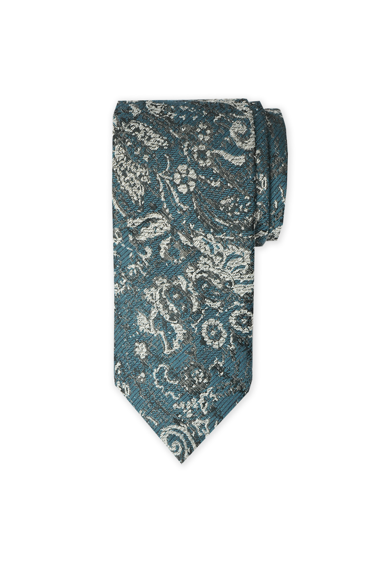 Teal Floral Cashmere Tie Set