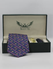 Navy Golfer Silk Tie Set