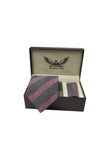 Charcoal Diagonal Stripe Cashmere Tie Set