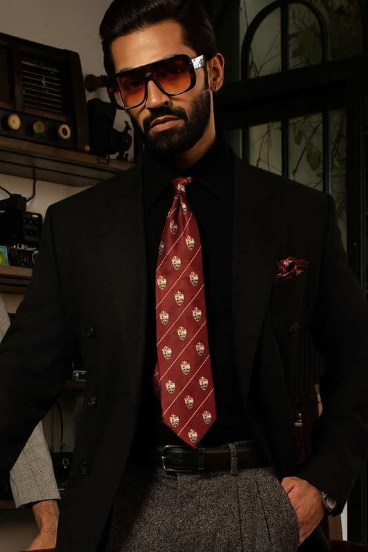 BH Maroon Striped Tie Set