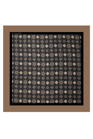 Black Medallion Pocket Square