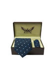 Navy Polka Cashmere Tie Set