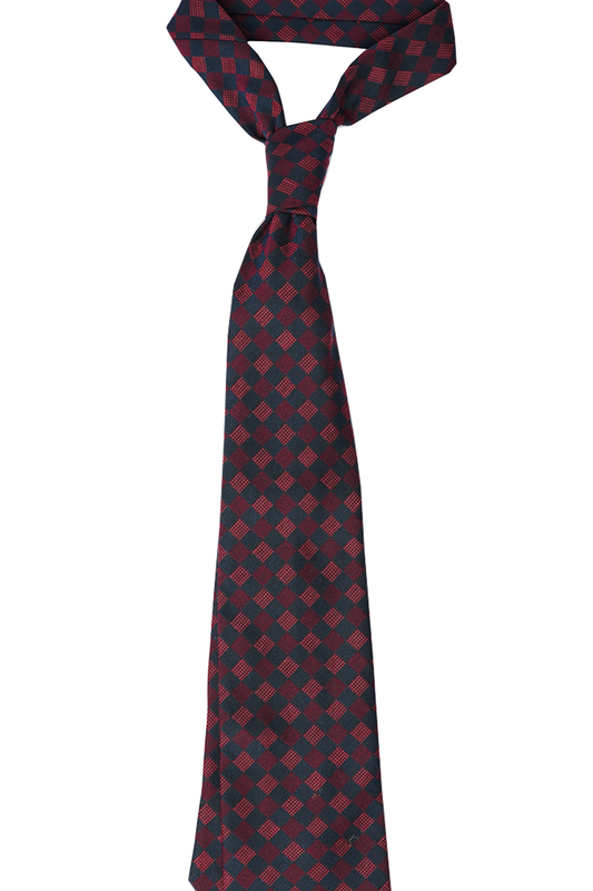 Maroon Navy Chess Cashmere Tie Set