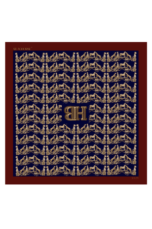 BH Leopard On Navy Pocket Square