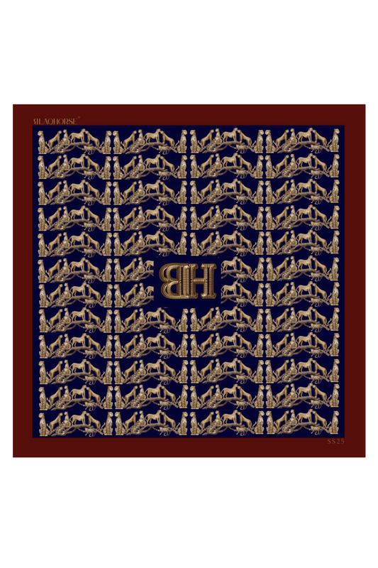 BH Leopard On Navy Pocket Square