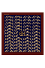 BH Leopard On Navy Pocket Square