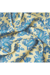 Aqua Butter Paisley Pocket Square
