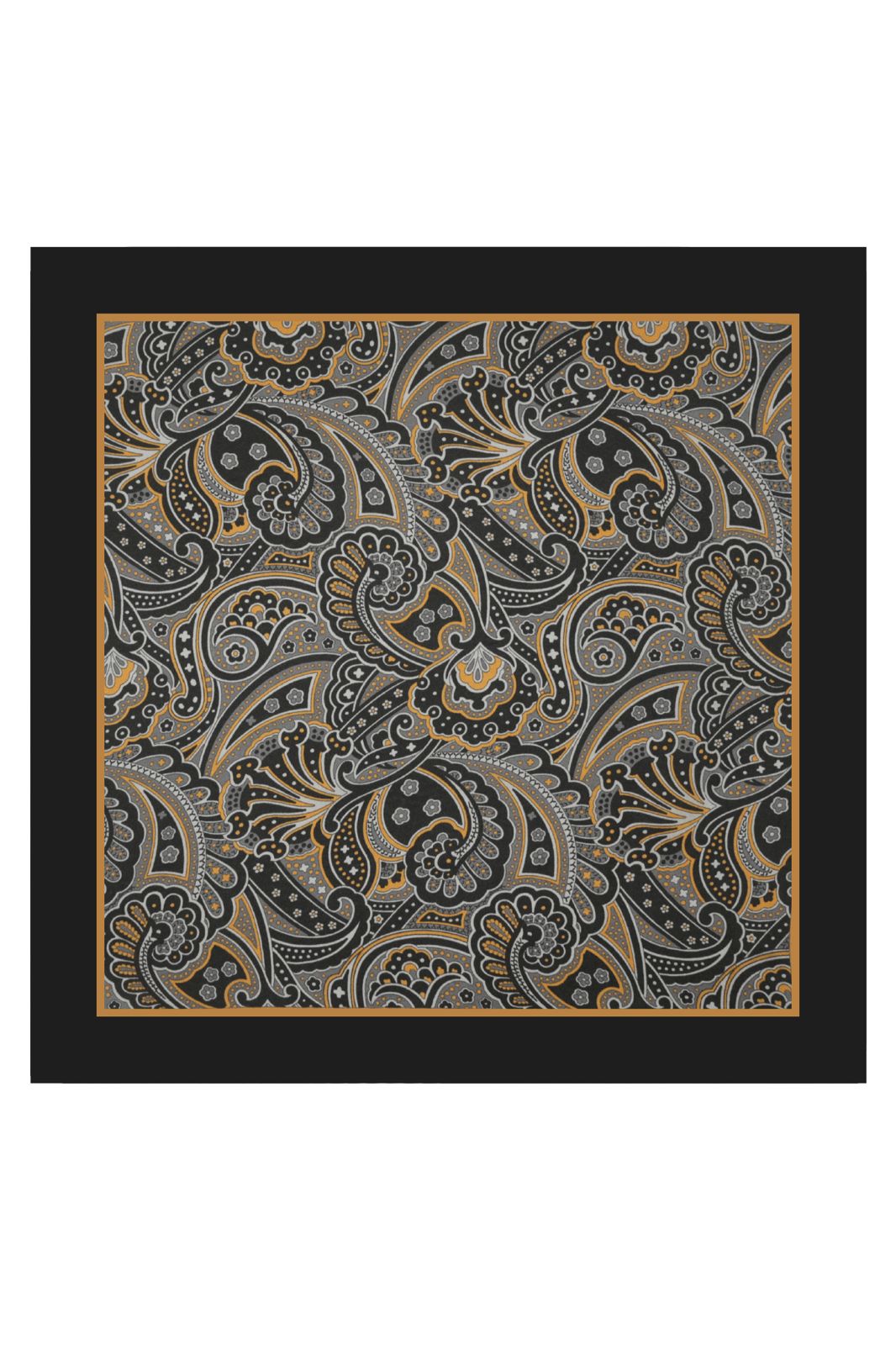 Black Paisley Pocket Square