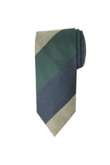 Green Navy Block Striped Cashmere Tie Set
