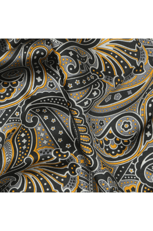 Black Paisley Pocket Square