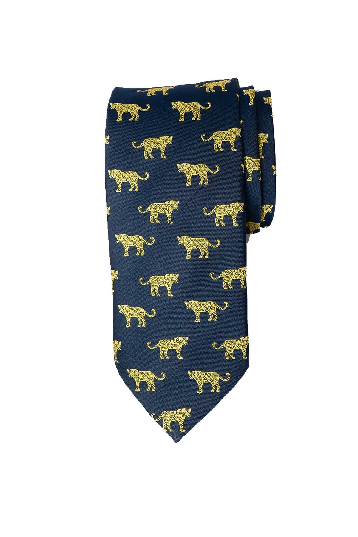 Navy Leopard Tie Set
