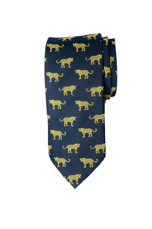 Navy Leopard Tie Set